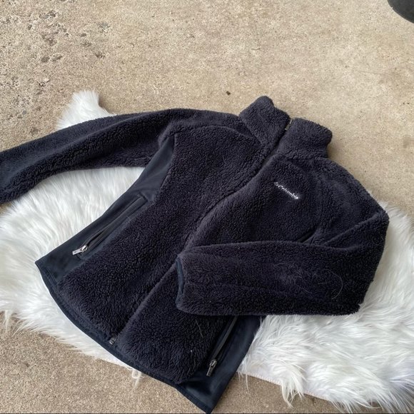 Columbia Black Fleece High Neck Full Zip Side Panel Jacket - Picture 2 of 2